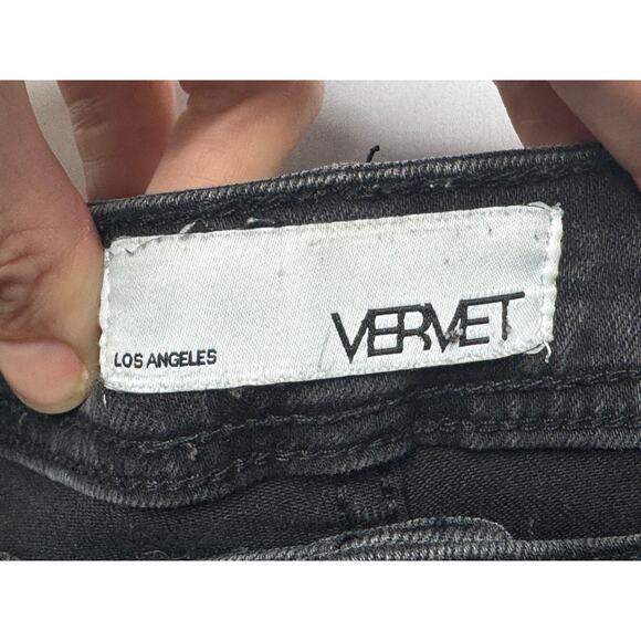 Vervet Women's Button Fly Skinny Black Stretch Denim Jeans - Size 27x29.5 - Picture 3 of 4